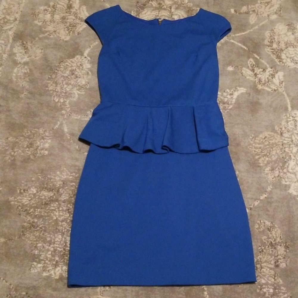 Express Blue Peplum Dress zipper back size 0